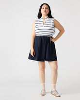 LYON Navy Women's Collared Sleeveless Flowy Dress | Steve Madden