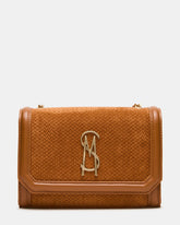 LARISA Woven Tobacco Chain Crossbody Shoulder Strap Handbag | Steve Madden