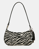 SABINE Zebra Animal Print Tassel Shoulder Bag Handbag | Steve Madden