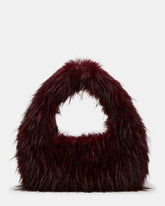 SAGA Bag Dark Cherry Faux Fur Shoulder Handbag | Steve Madden