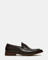 LIGHTNING Brown Leather Round-Toe Slip-On Men's Loafer | Steve Madden