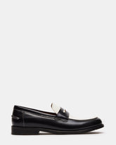 NATAN Black/ White Leather Men's Slip-On Dress Loafer | Steve Madden