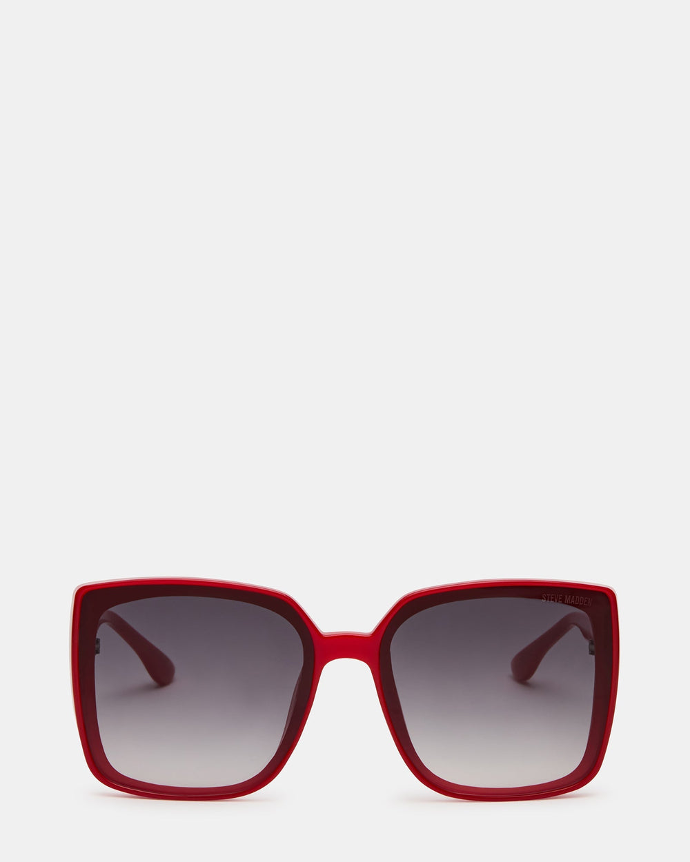 MALERIE Red Frame Square Grey Gradient Lens Sunglasses | Steve Madden