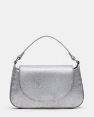 JORDIN Silver Embellished Rhinestones Top-Handle Handbag | Steve Madden