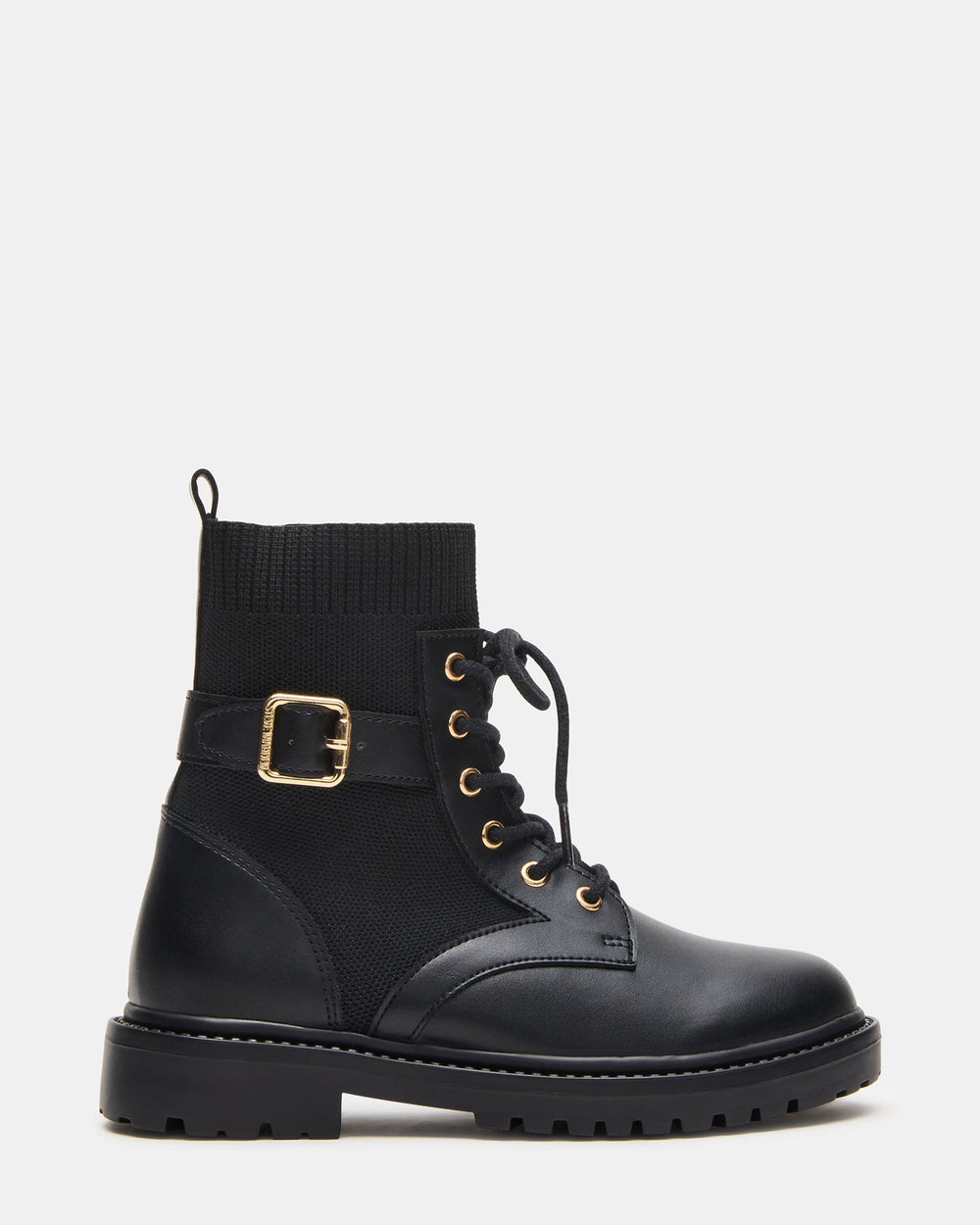 Kids' KYA Black Lace-Up Combat Girls' Ankle Boot | Steve Madden