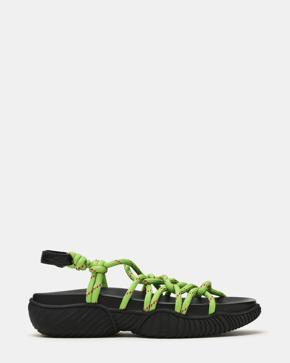 CONNIE Neon Green Chunky Rope Strappy Footbed Women's Sandal | Steve Madden