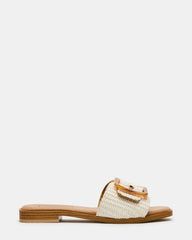 HAPP Bone Square-Toe Raffia Slide Women's Sandal | Steve Madden