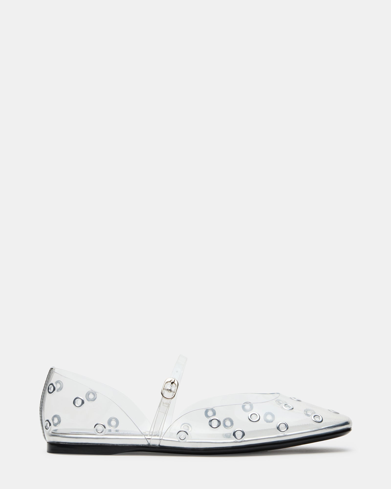 LUNETH Clear Mary Jane Ballet Eyelet Detail Women's Flat | Steve Madden