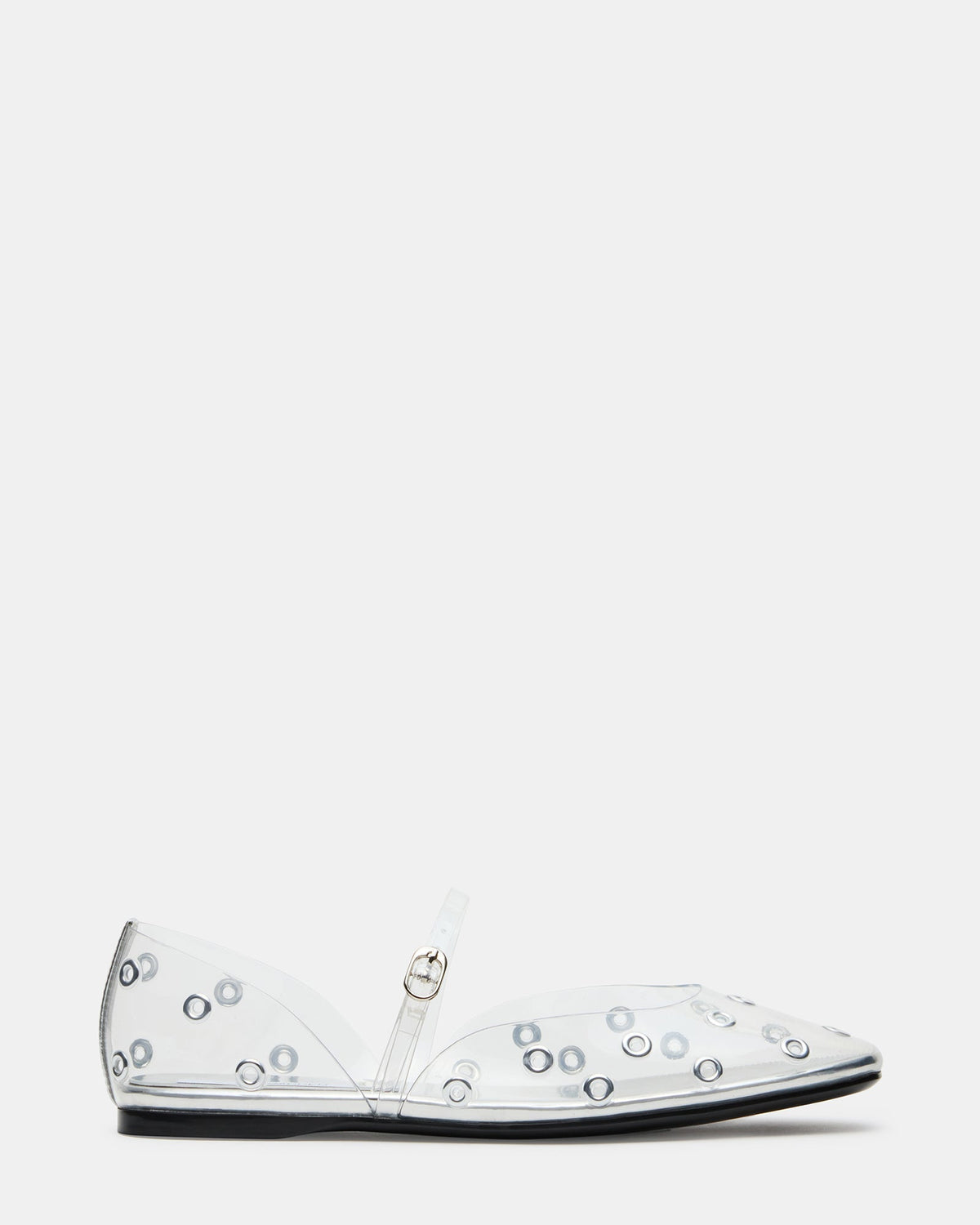 LUNETH Clear Mary Jane Ballet Eyelet Detail Women's Flat | Steve Madden