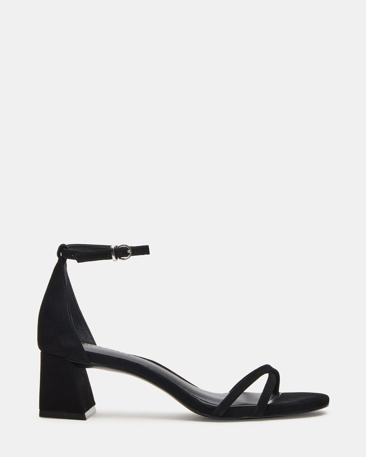 RAE Black Nubuck Strappy Block Heel Women's Sandal | Steve Madden