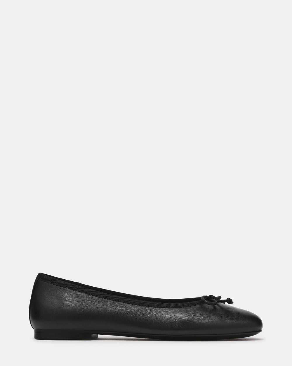 SELMA Black Leather Bow Women's Ballet Flat | Steve Madden