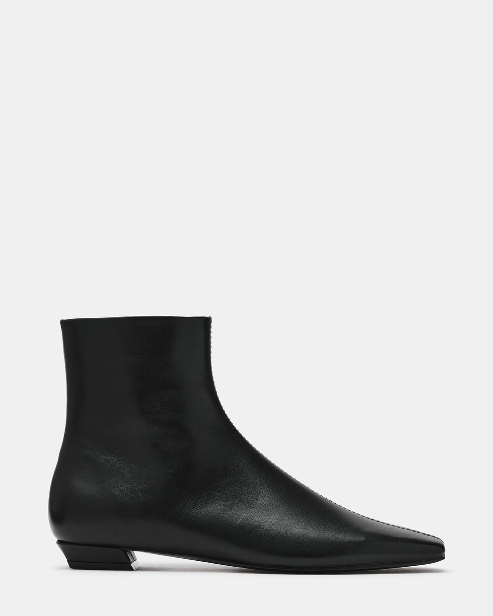 ZAMI Black Leather Square-Toe Women's Ankle Boot | Steve Madden